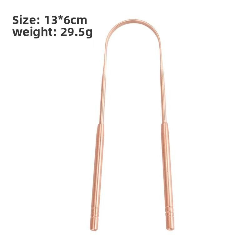 Copper Tongue Scraper with Silicone Bristles
