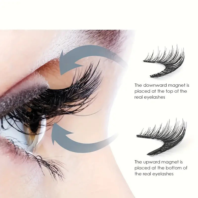 New 5 Magnetic False Eyelashes with Clip Set