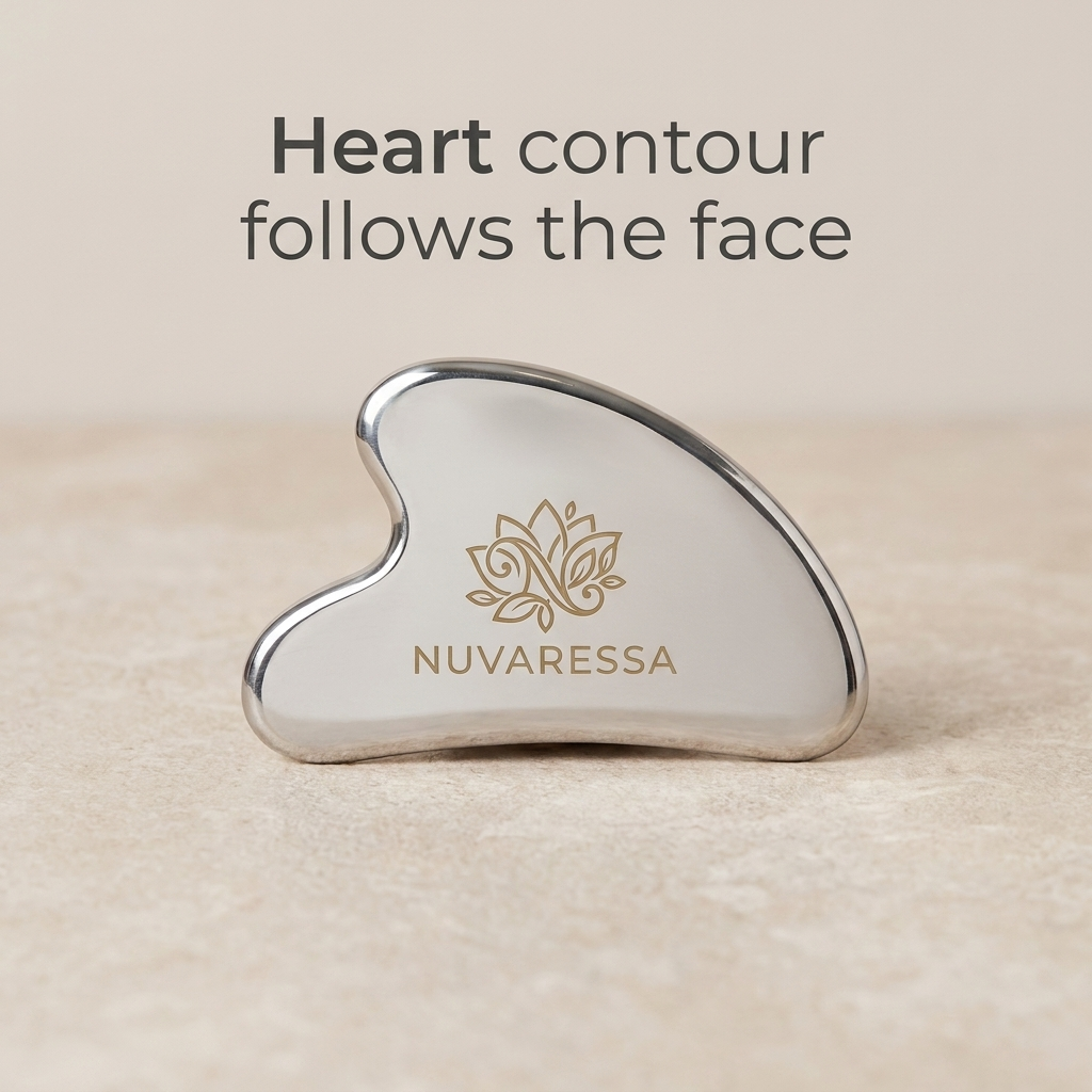 Nuvaressa Stainless Steel Heart Gua Sha — heart contour
