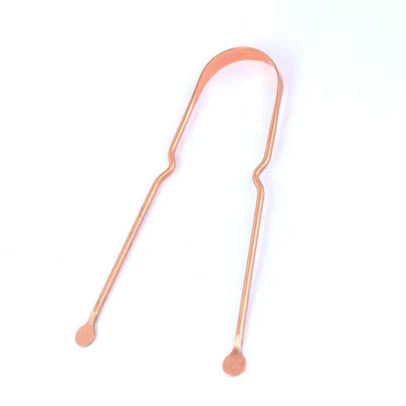Copper Tongue Scraper with Silicone Bristles