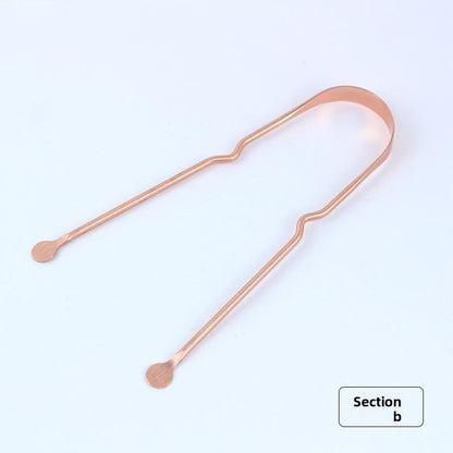 Copper Tongue Scraper with Silicone Bristles
