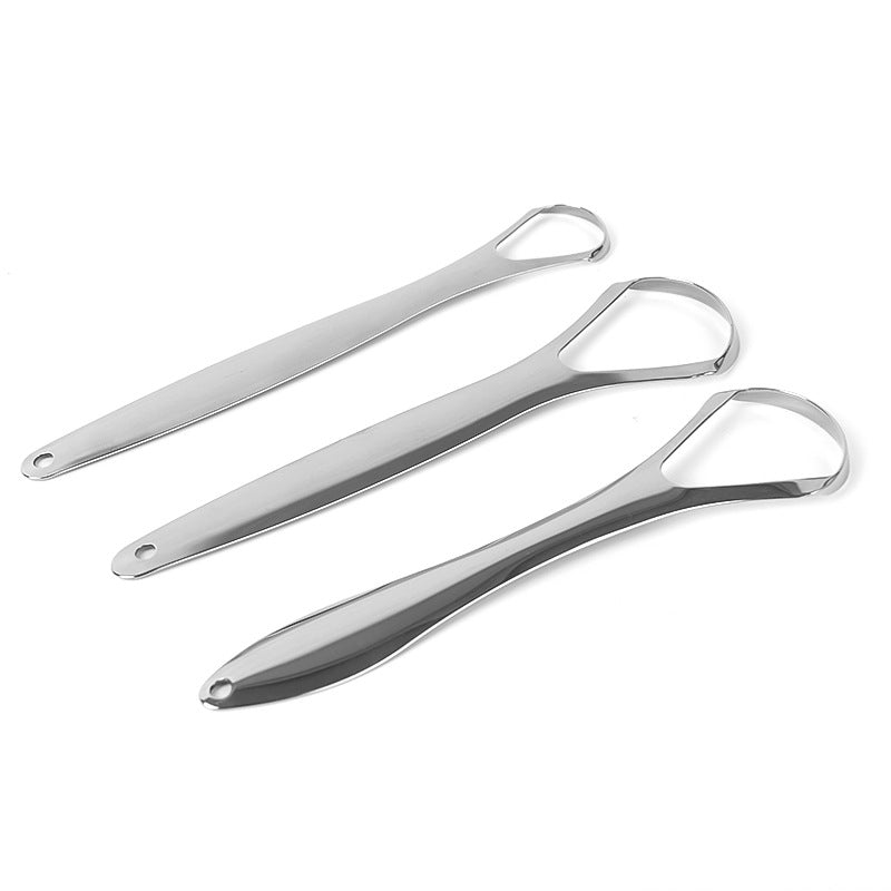Stainless steel tongue scraper