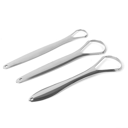 Stainless steel tongue scraper