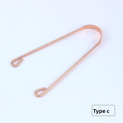 Copper Tongue Scraper with Silicone Bristles