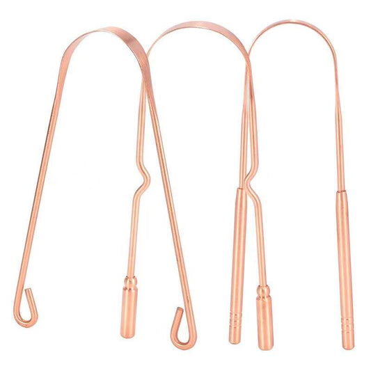 Copper Tongue Scraper with Silicone Bristles