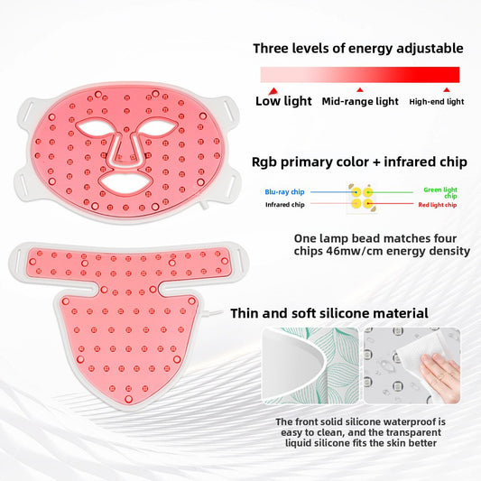 Red Blue Light Therapy Facial Mask Device