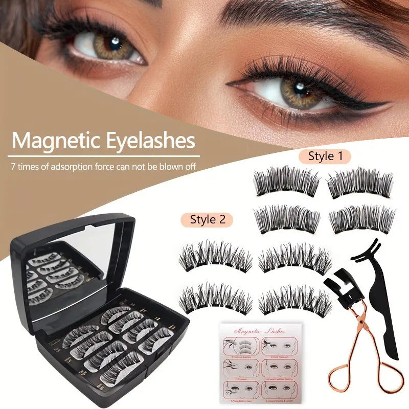 New 5 Magnetic False Eyelashes with Clip Set