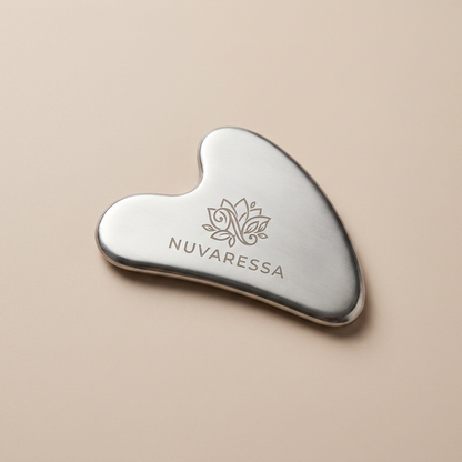 Nuvaressa Stainless Steel Heart Gua Sha — display