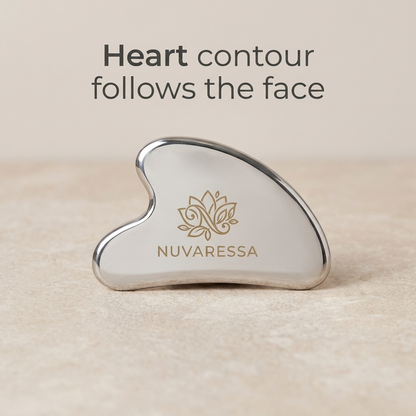 Nuvaressa Stainless Steel Heart Gua Sha — heart contour