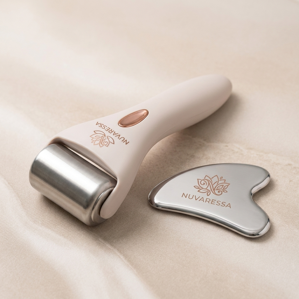 Nuvaressa Silicone Ice Roller Gua Sha Set — angle
