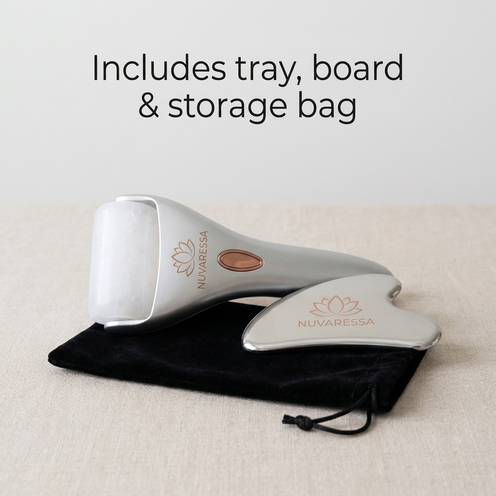 Nuvaressa Silicone Ice Roller Gua Sha Set — full set