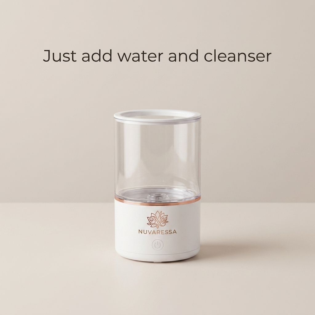 Nuvaressa Makeup Brush Cleaner — add water and cleanser