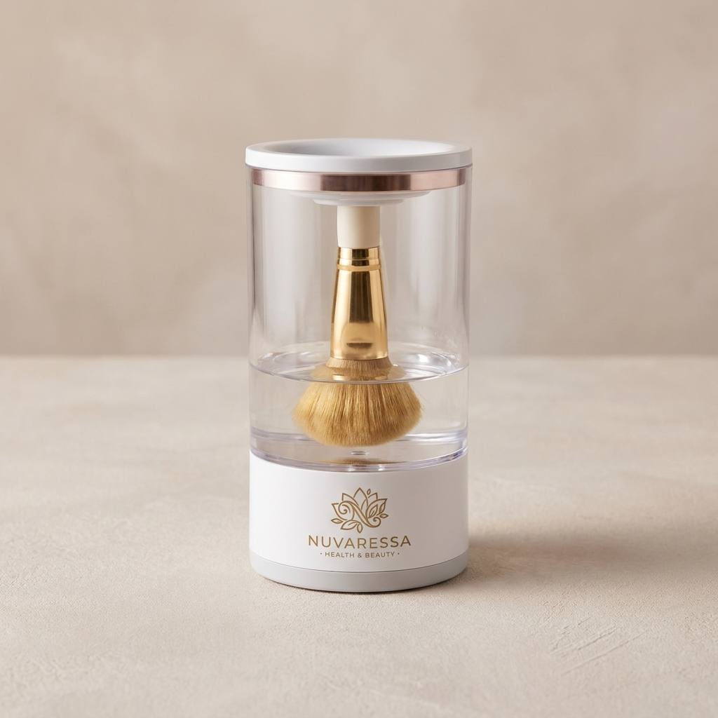 Nuvaressa Compact Makeup Brush Cleaner — angle