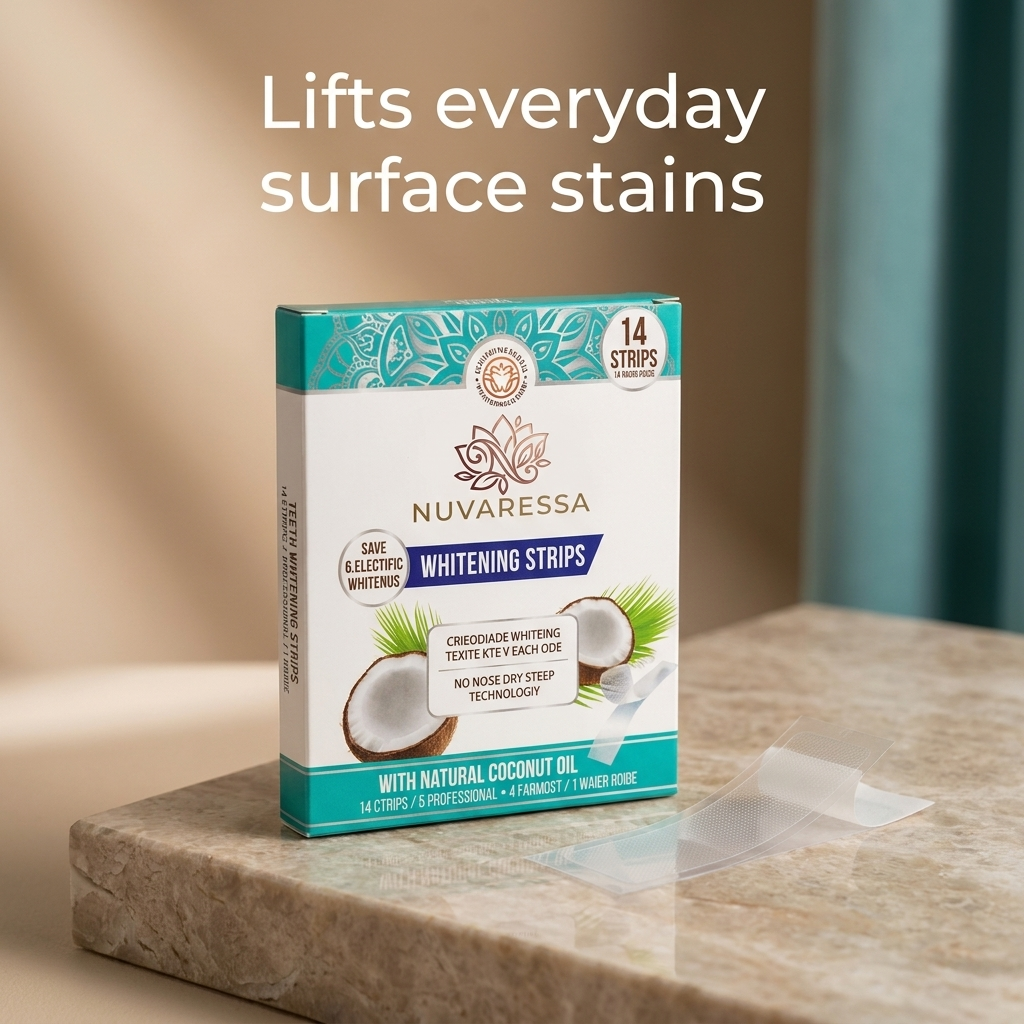 Nuvaressa Coconut Teeth Whitening Strips — lifts stains