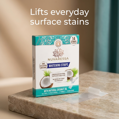 Nuvaressa Coconut Teeth Whitening Strips — lifts stains
