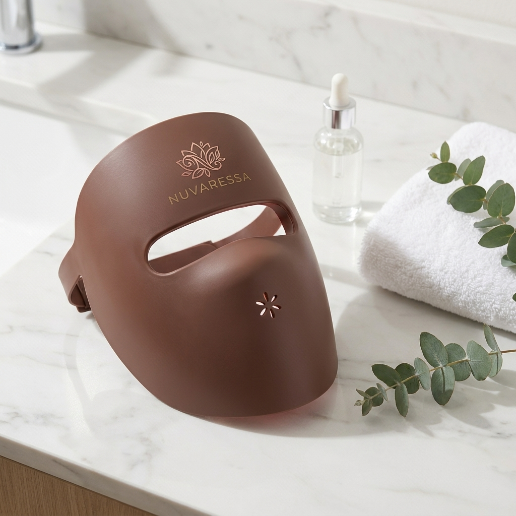 Nuvaressa Red Light Therapy Face Mask - vanity display