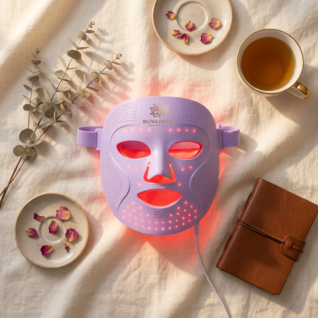 Nuvaressa Photon Therapy LED Beauty Mask - flat lay