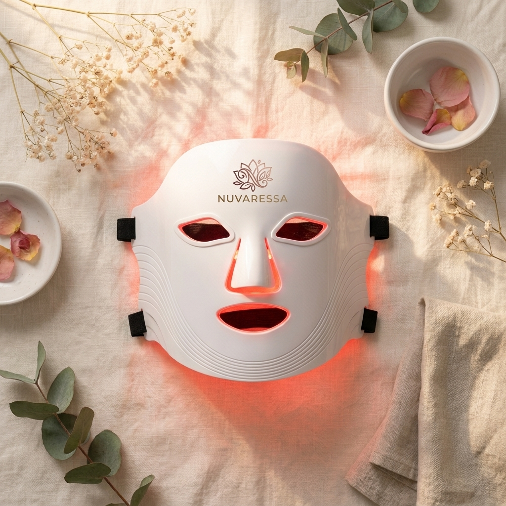Nuvaressa 7-Color LED Light Therapy Mask - flat lay
