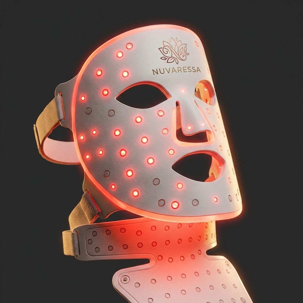 Nuvaressa Red & Blue Light Therapy Mask - close-up detail
