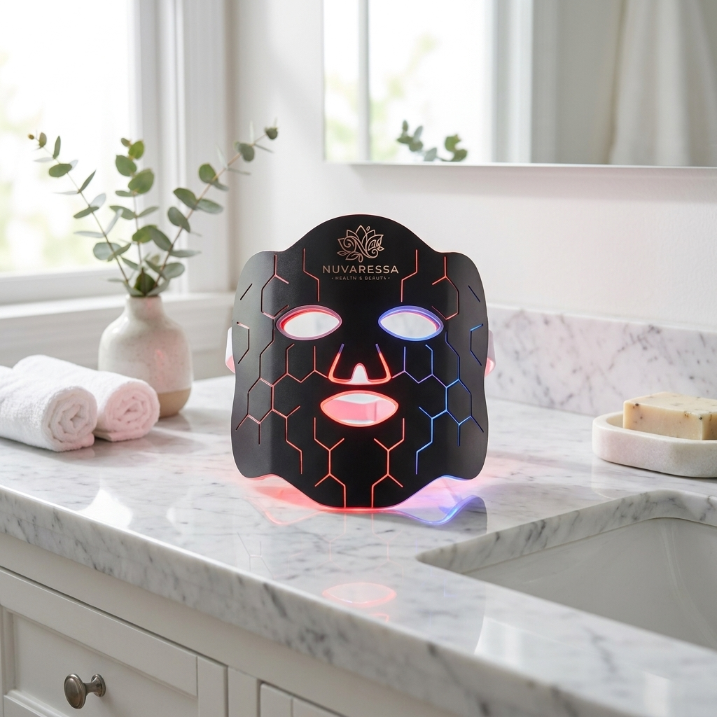 Nuvaressa Photon Red Light Facial Mask - vanity display