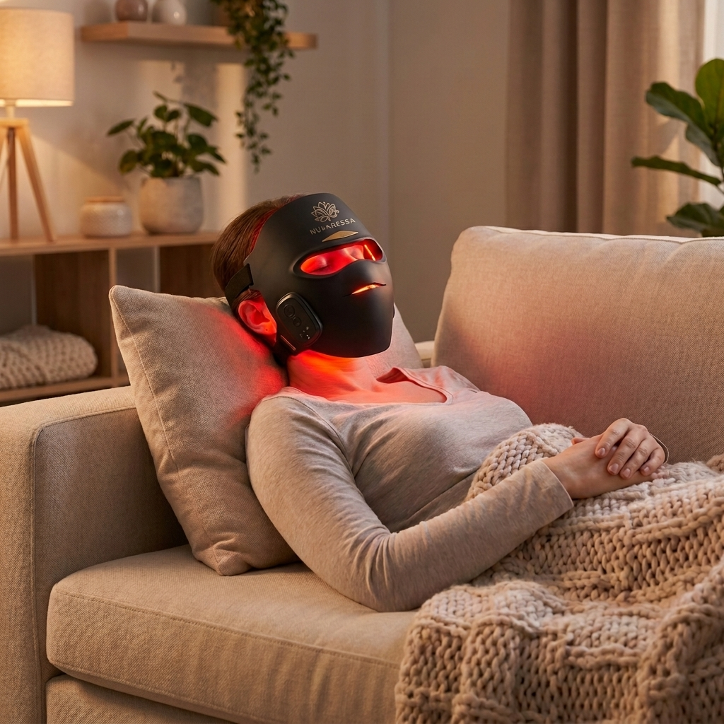 Nuvaressa Wireless Red & Blue Light Mask - lifestyle