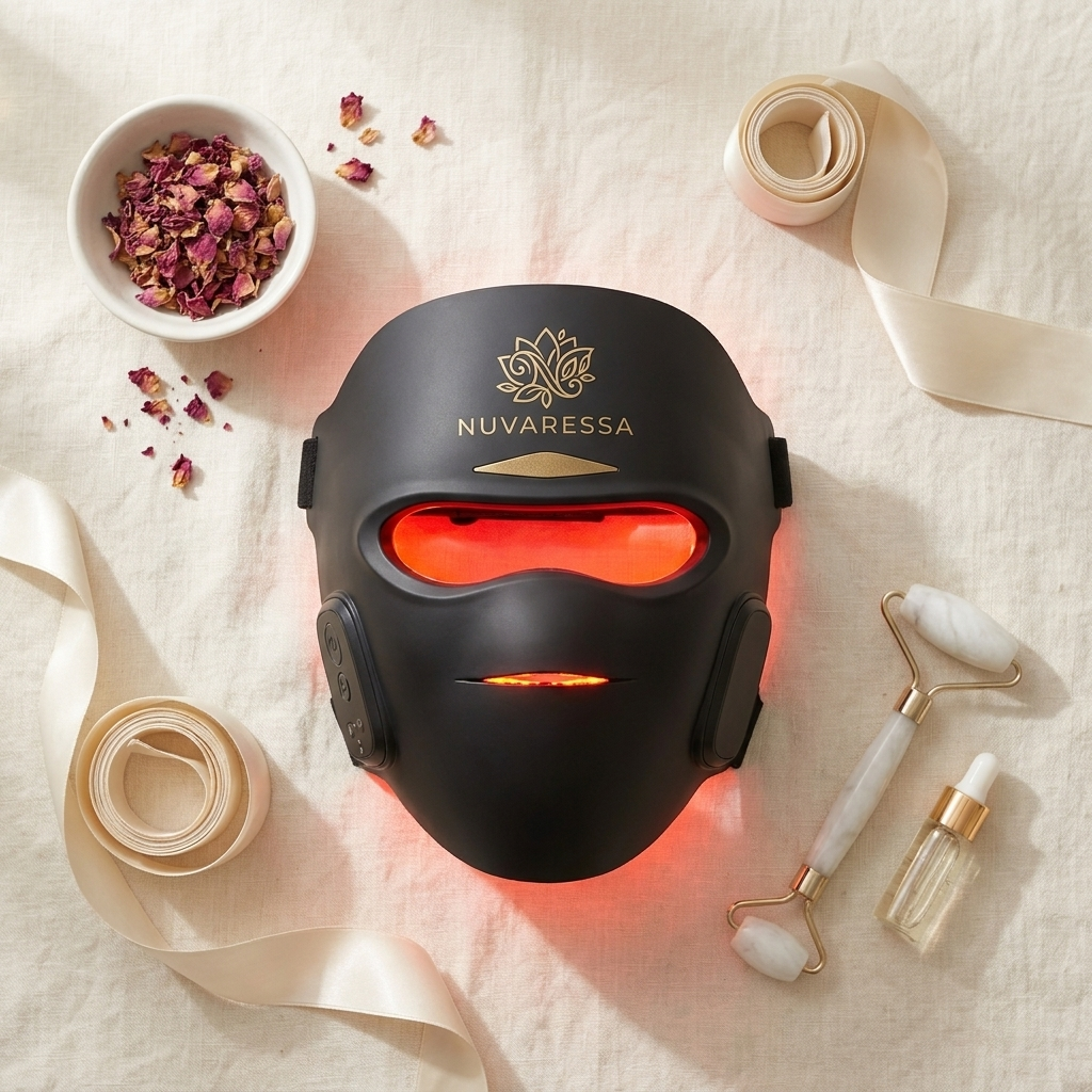 Nuvaressa Wireless Red & Blue Light Mask - flat lay