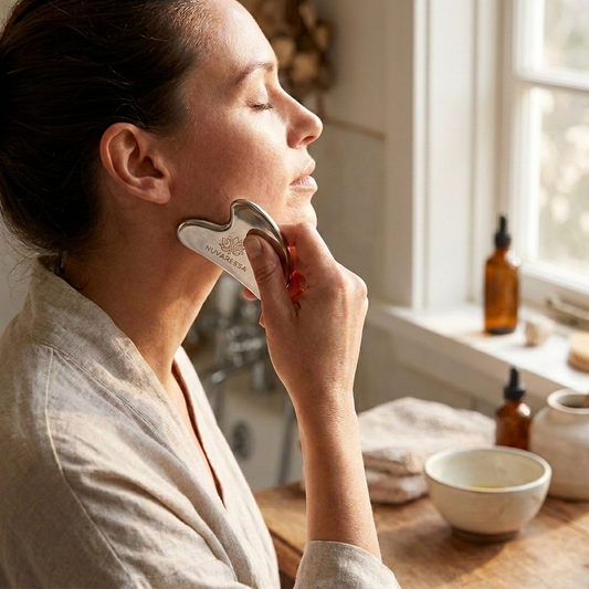Nuvaressa Stainless Steel Heart Gua Sha - lifestyle