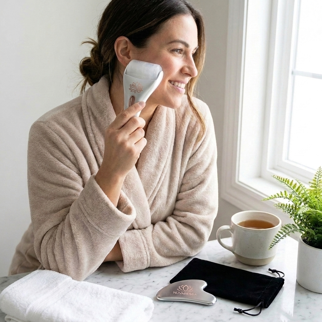 Nuvaressa Silicone Ice Roller Gua Sha Set - lifestyle