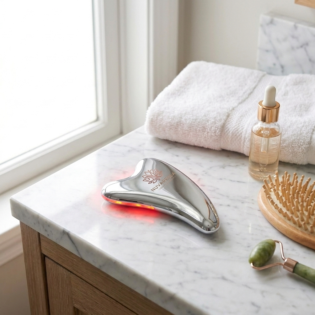 Nuvaressa™ Electric Gua Sha Facial Massager - vanity display
