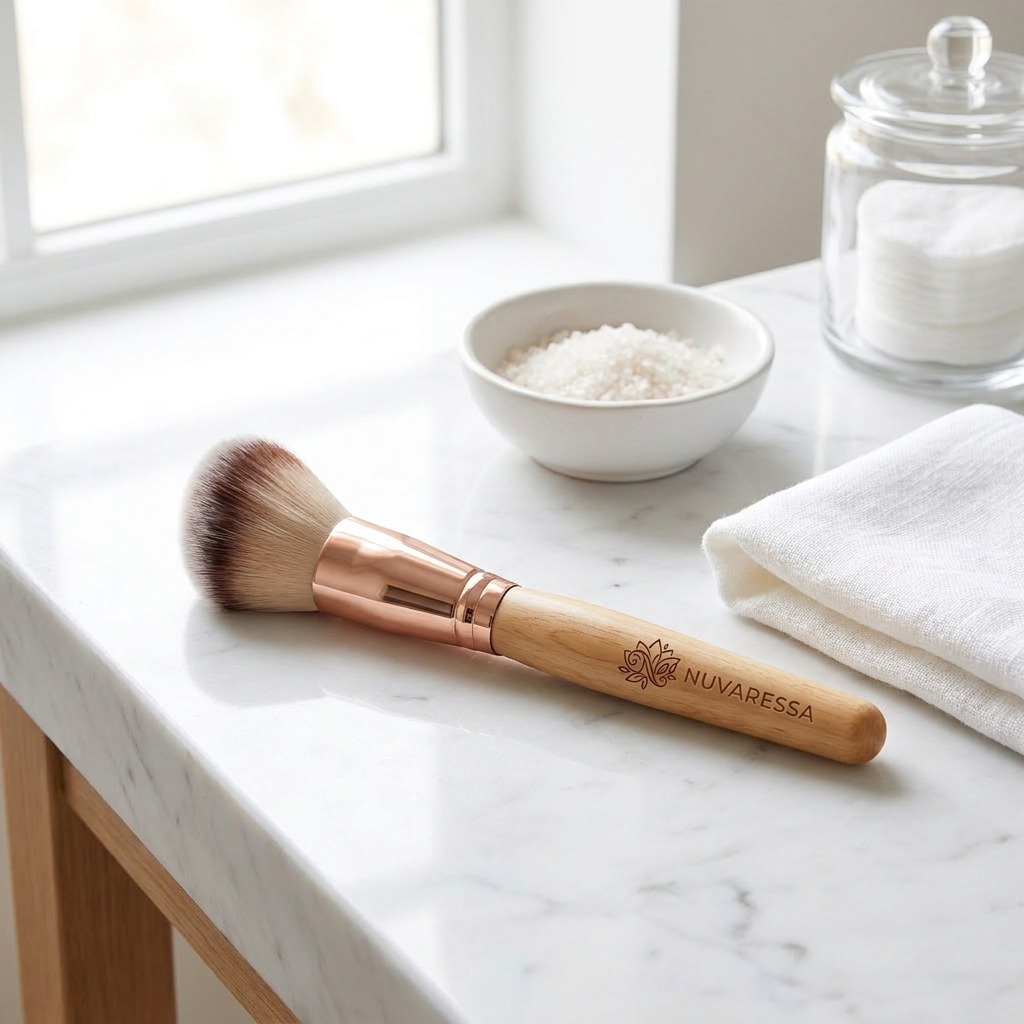 Nuvaressa™ Facial Lymphatic Makeup Brush - vanity display