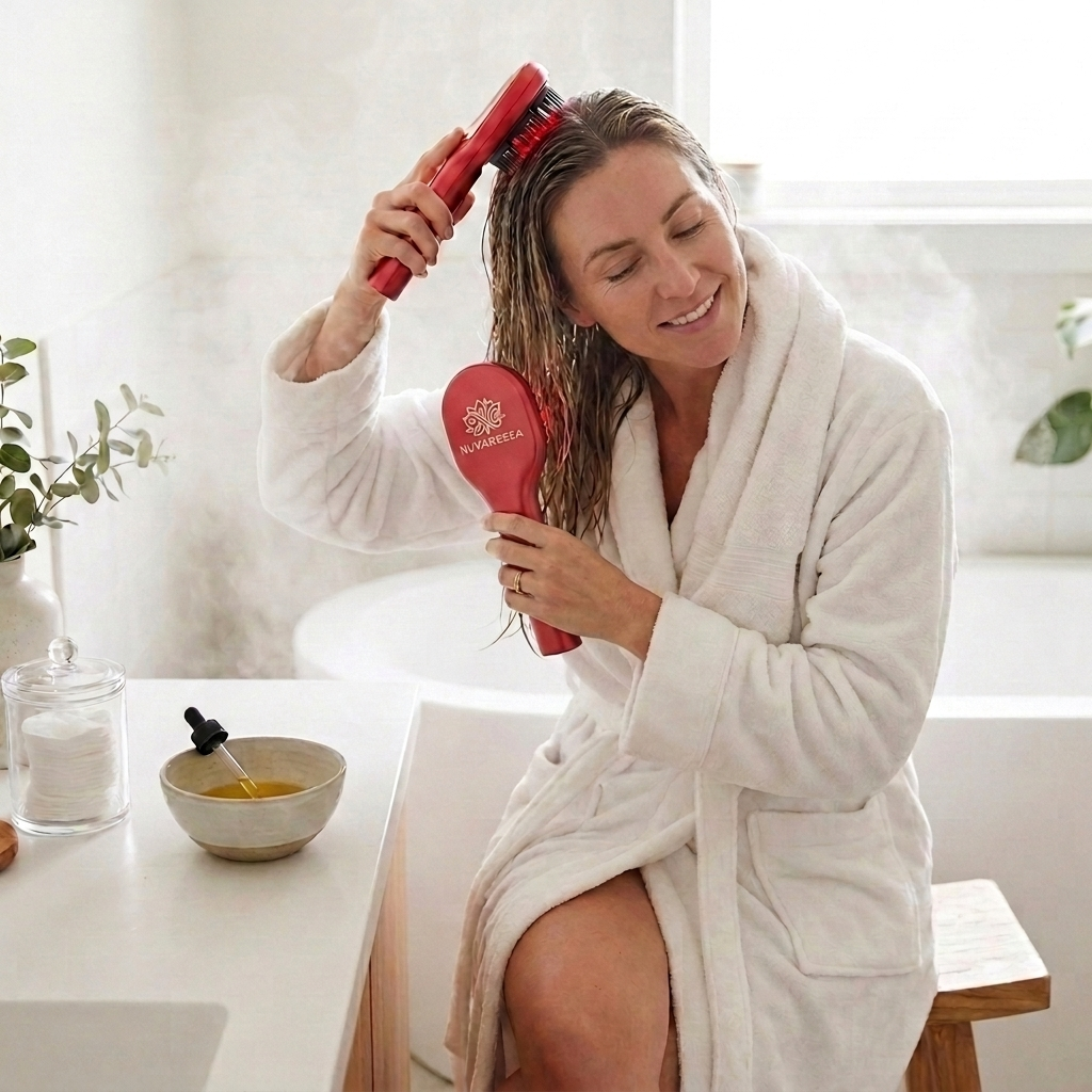 Nuvaressa™ Red Light Scalp Massager - lifestyle