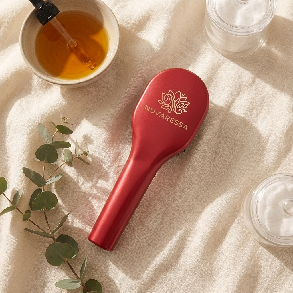 Nuvaressa™ Red Light Scalp Massager - flat lay