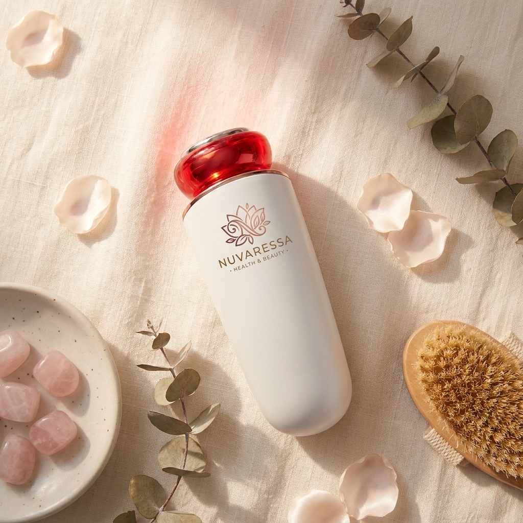 Nuvaressa 3-in-1 Red Light Facial Massager - flat lay