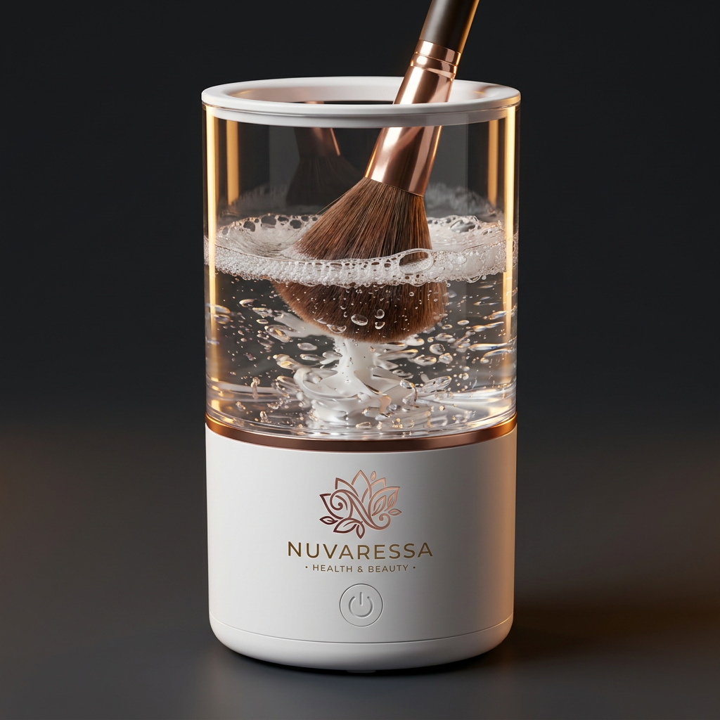 Close-up of the Nuvaressa Makeup Brush Cleaner