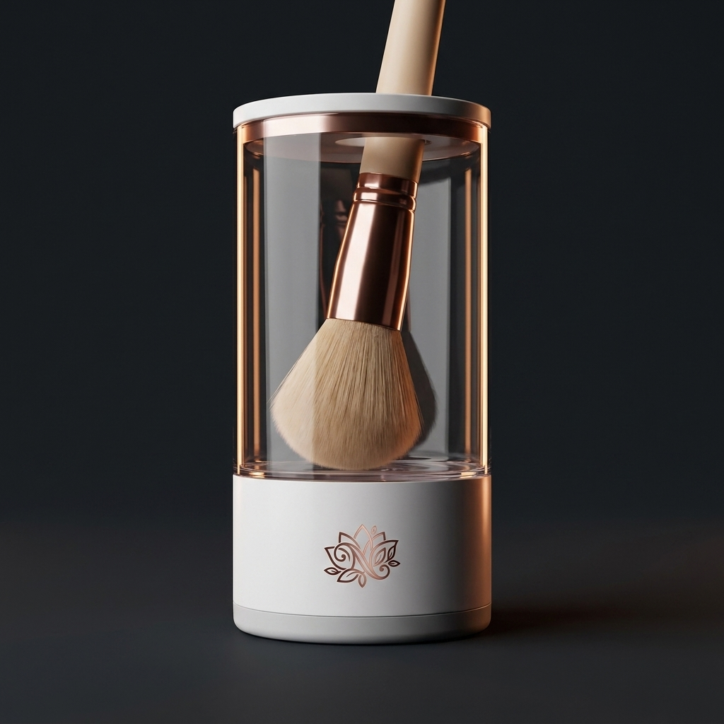 Close-up of the Nuvaressa Compact Makeup Brush Cleaner