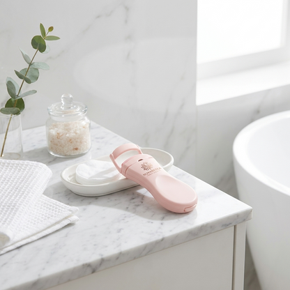 Nuvaressa Cloud Eyelash Curler on a marble vanity