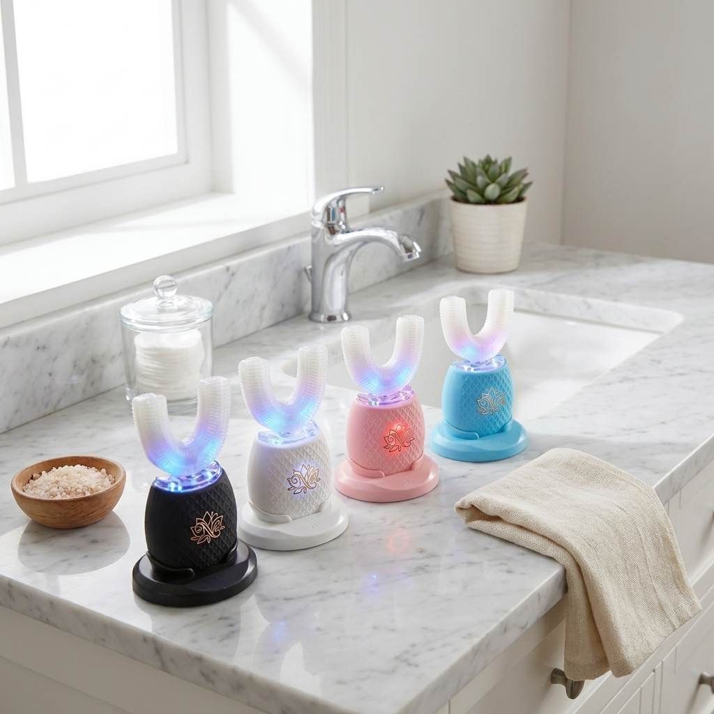 Nuvaressa™ U-Shaped Electric Toothbrush - marble vanity