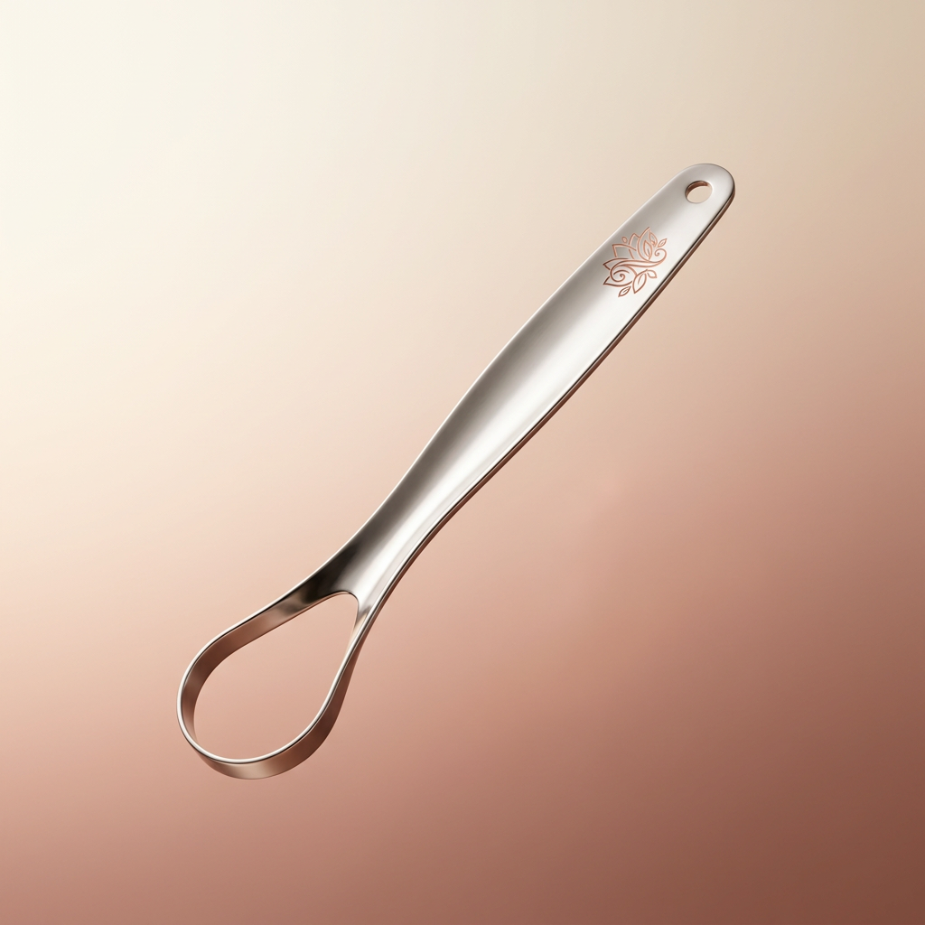 Nuvaressa™ Stainless Steel Tongue Scraper - floating hero