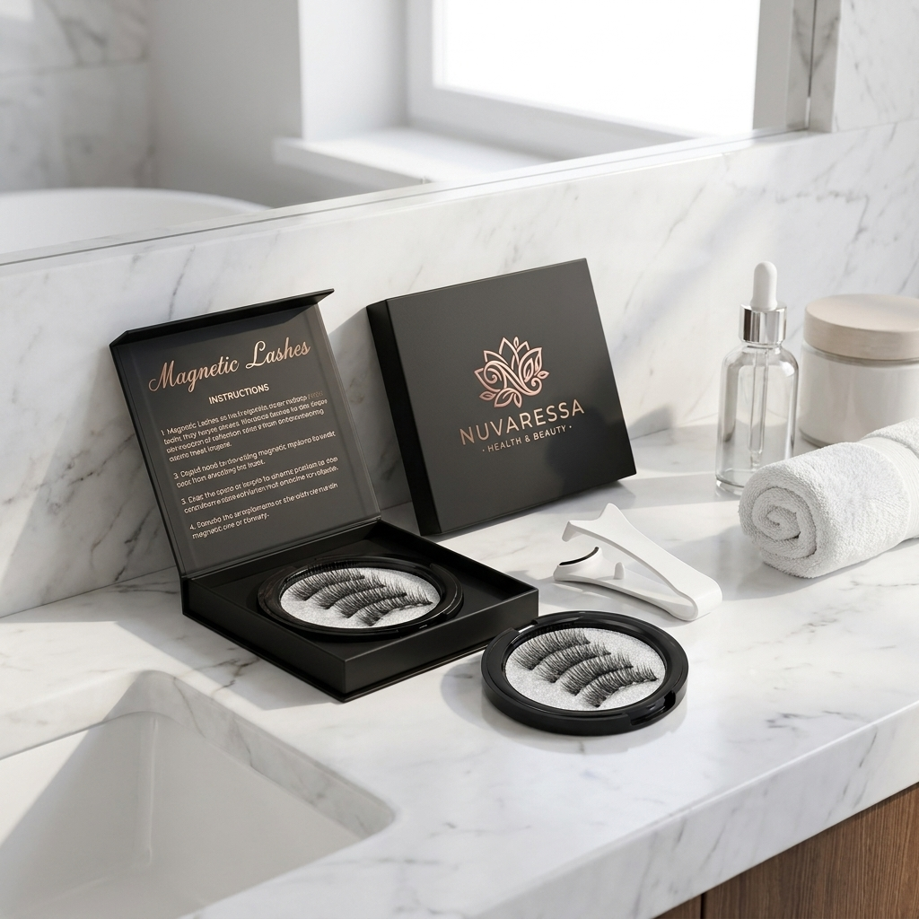 Nuvaressa™ Magnetic False Eyelashes - marble vanity
