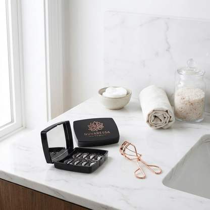 Nuvaressa™ Magnetic Eyelash Set with Clip - marble vanity
