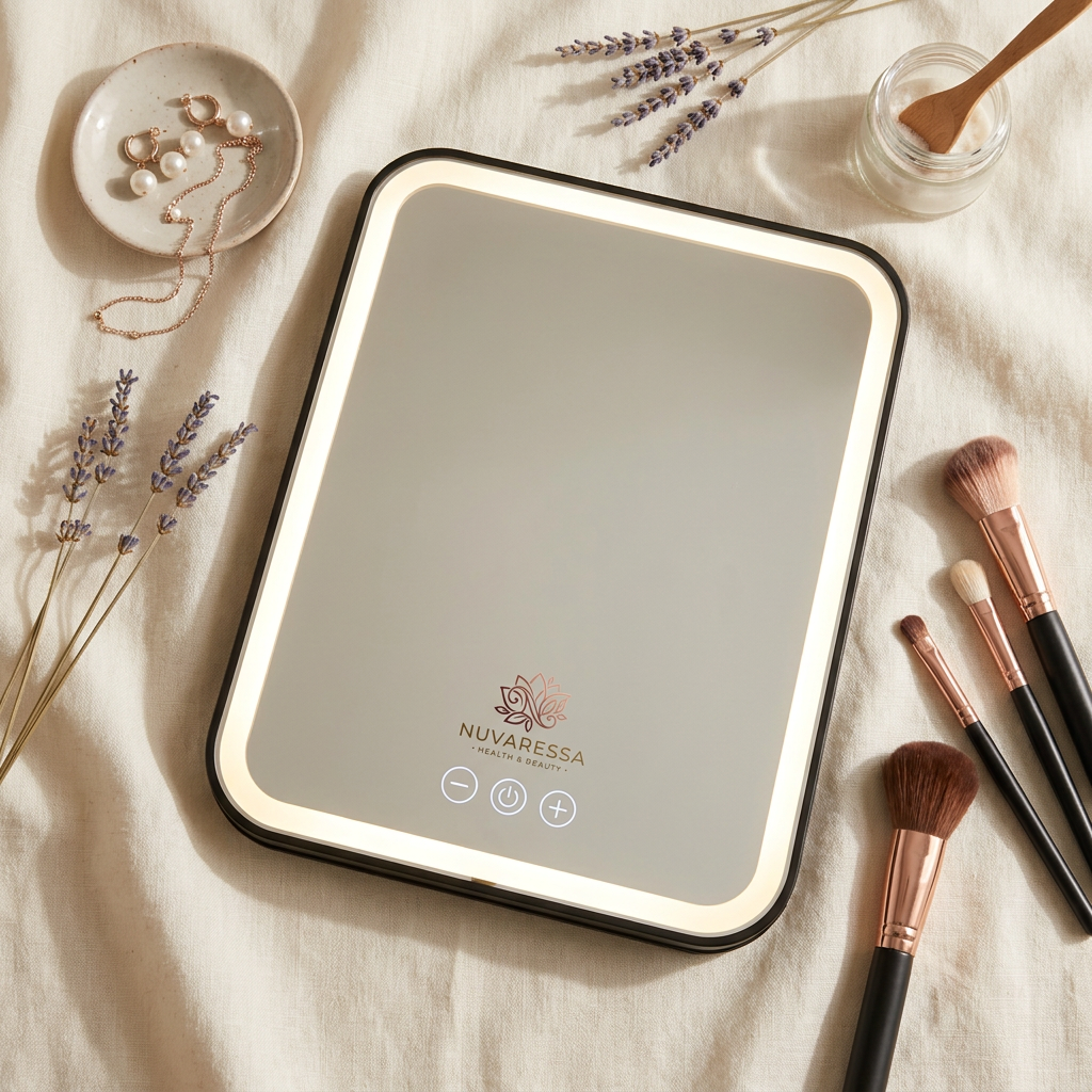 Nuvaressa™ Folding LED Makeup Mirror - flat-lay